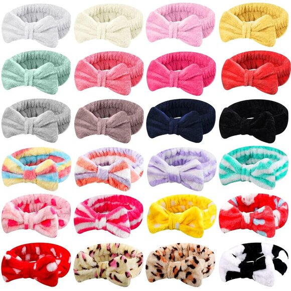 Spa Headband Bow Hairband Facial Makeup Women Face Wash Soft Flannel